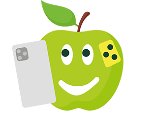 Ein Apfel mit iPhone